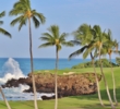 Cliffs and waves stimulate the senses on the third hole at Mauna Kea Golf Course.